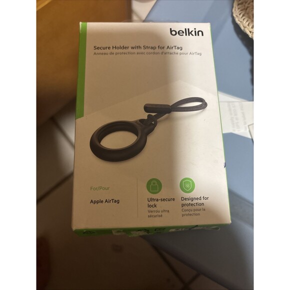 Belkin Other - Belkin Secure Holder with Strap for Apple AirTag Blue New Factory Sealed Blue